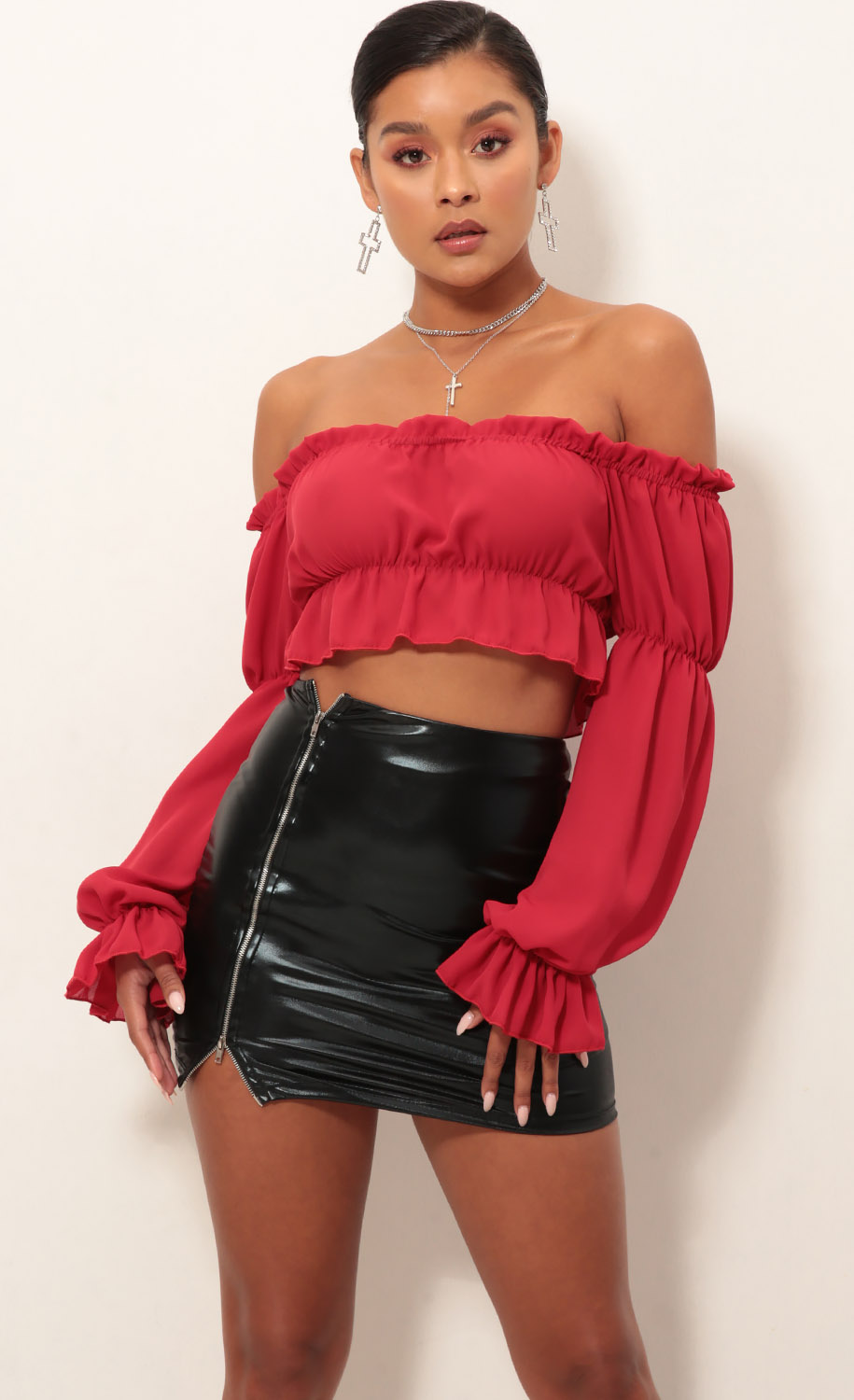 Off The Shoulder Top in Red