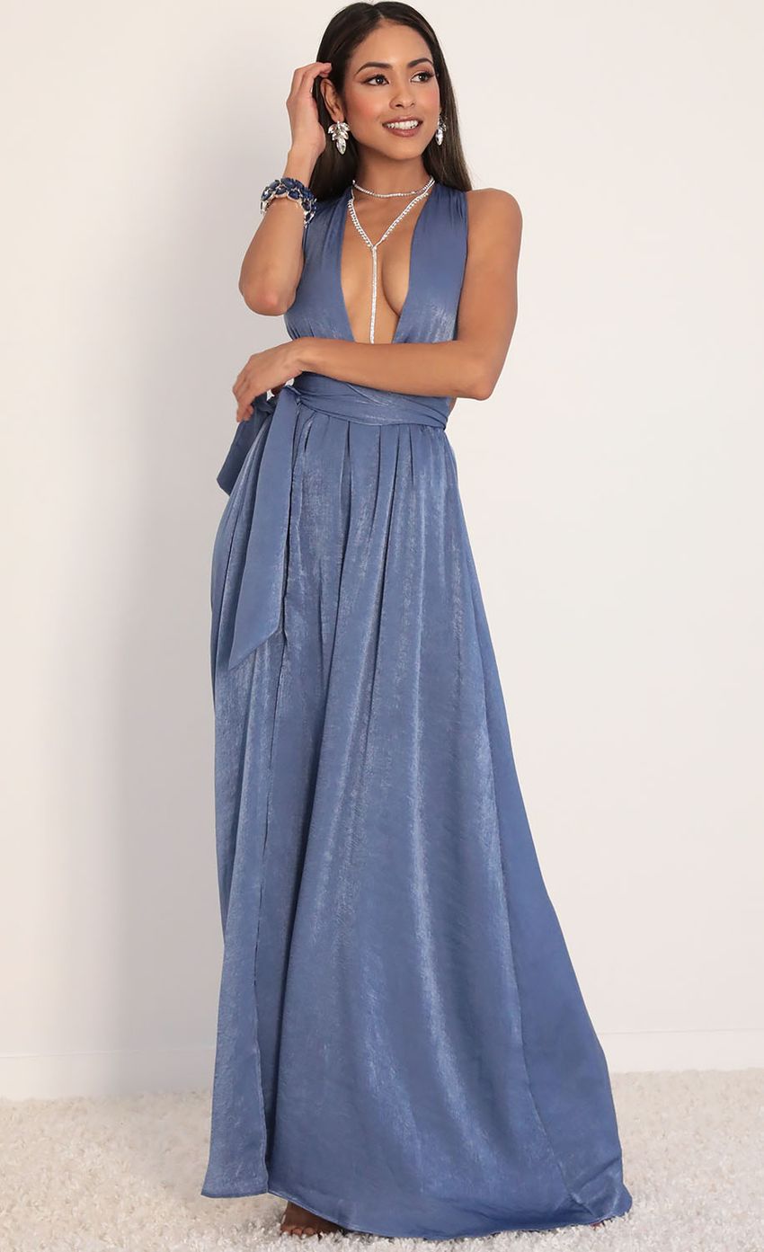 Picture Satin Maxi Dress in Palace Blue. Source: https://media-img.lucyinthesky.com/data/Jan20_2/850xAUTO/781A3624.JPG