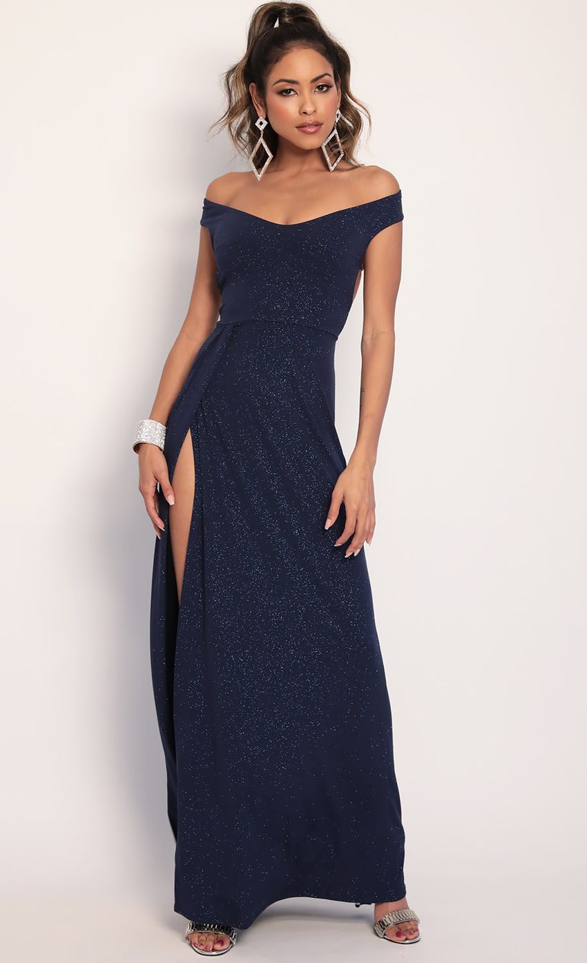 Picture Luxe Maxi Dress in Blue Sapphire. Source: https://media-img.lucyinthesky.com/data/Jan20_2/850xAUTO/781A3841.JPG