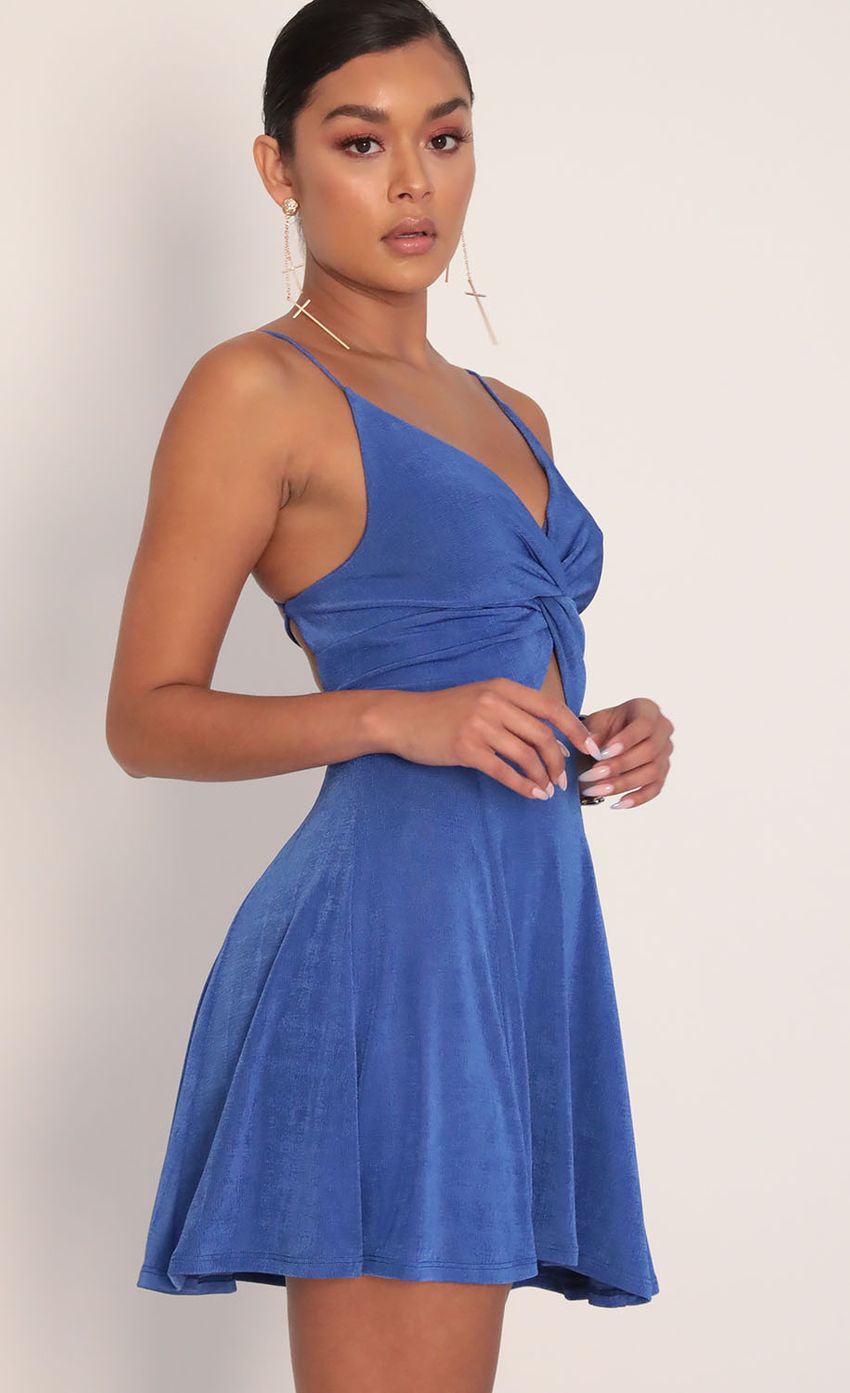 Picture Front Twist Dress in Royal Blue. Source: https://media-img.lucyinthesky.com/data/Jan20_2/850xAUTO/781A8108.JPG
