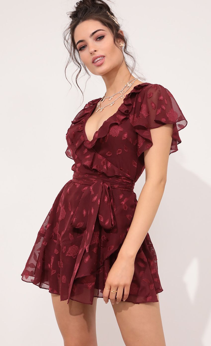 Picture Wrap Dress in Merlot Floral Chiffon. Source: https://media-img.lucyinthesky.com/data/Jan21_2/850xAUTO/1V9A2746.JPG