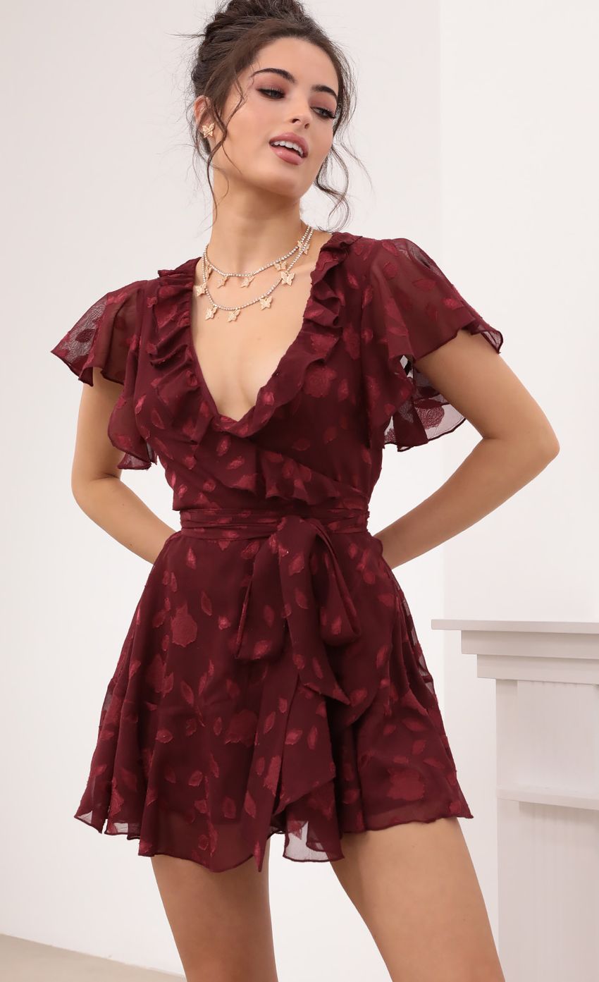 Picture Wrap Dress in Merlot Floral Chiffon. Source: https://media-img.lucyinthesky.com/data/Jan21_2/850xAUTO/1V9A2841.JPG