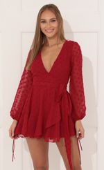 Picture of Ruffle Wrap Dress in Baby Blue