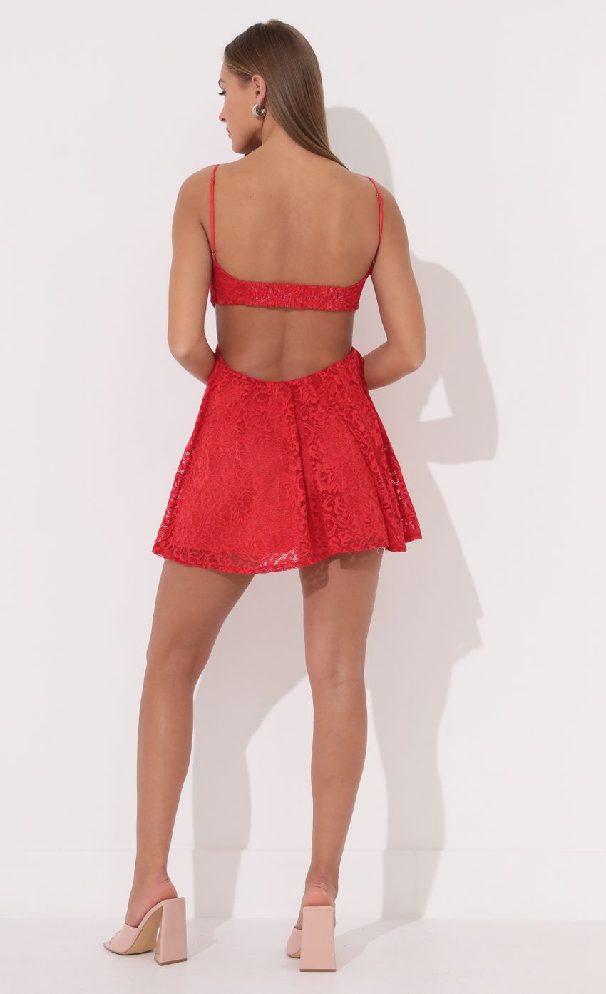 Picture Fit and Flare Dress in Red Lace. Source: https://media-img.lucyinthesky.com/data/Jan22_2/850xAUTO/1V9A6204.JPG