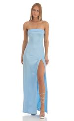 Picture Satin Pleated Strapless Maxi Dress in Baby Blue. Source: https://media-img.lucyinthesky.com/data/Jan23/150xAUTO/73f2d6f3-c3f2-4442-9819-fa63a9a18c94.jpg