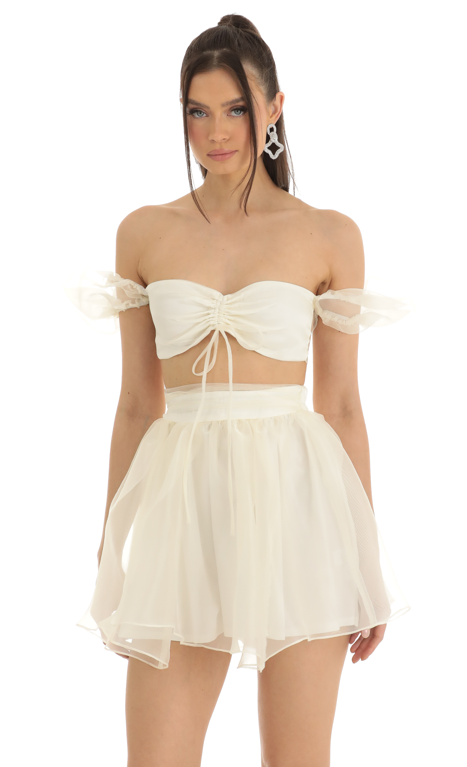 Laney Two Piece Skirt Set in Cream