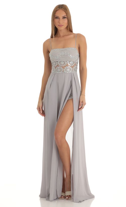 Sequin Bodycon Dress in Silver | LUCY IN THE SKY