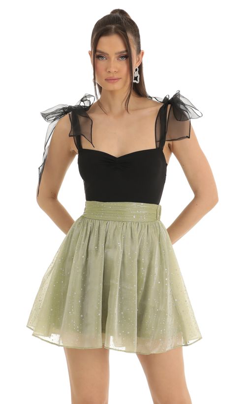 lime green two piece dress Giovanna Lime Green Asymmetric Maxi Dress With Wrap Skirt – Club L London main image 0