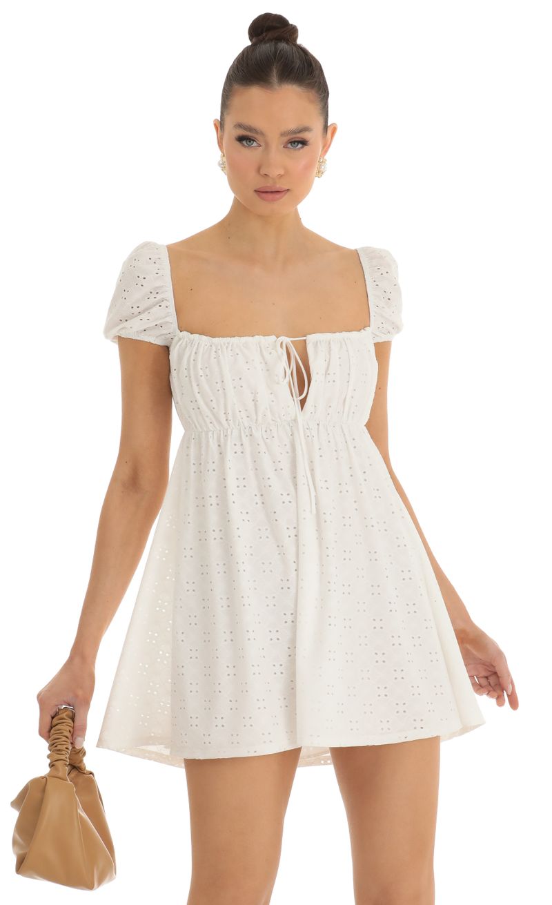 Baby Doll Dress in White | LUCY IN THE SKY