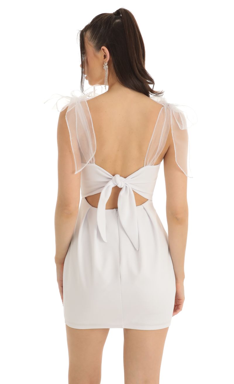 Bow Mini Dress in White | LUCY IN THE SKY