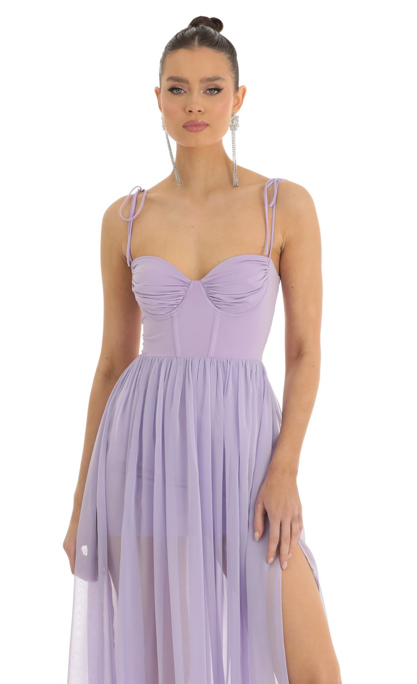 Picture Chiffon Illusion Corset Maxi Dress in Lilac. Source: https://media-img.lucyinthesky.com/data/Jan23/850xAUTO/01d22910-4ad6-43be-b02e-ed3d40b12e56.jpg