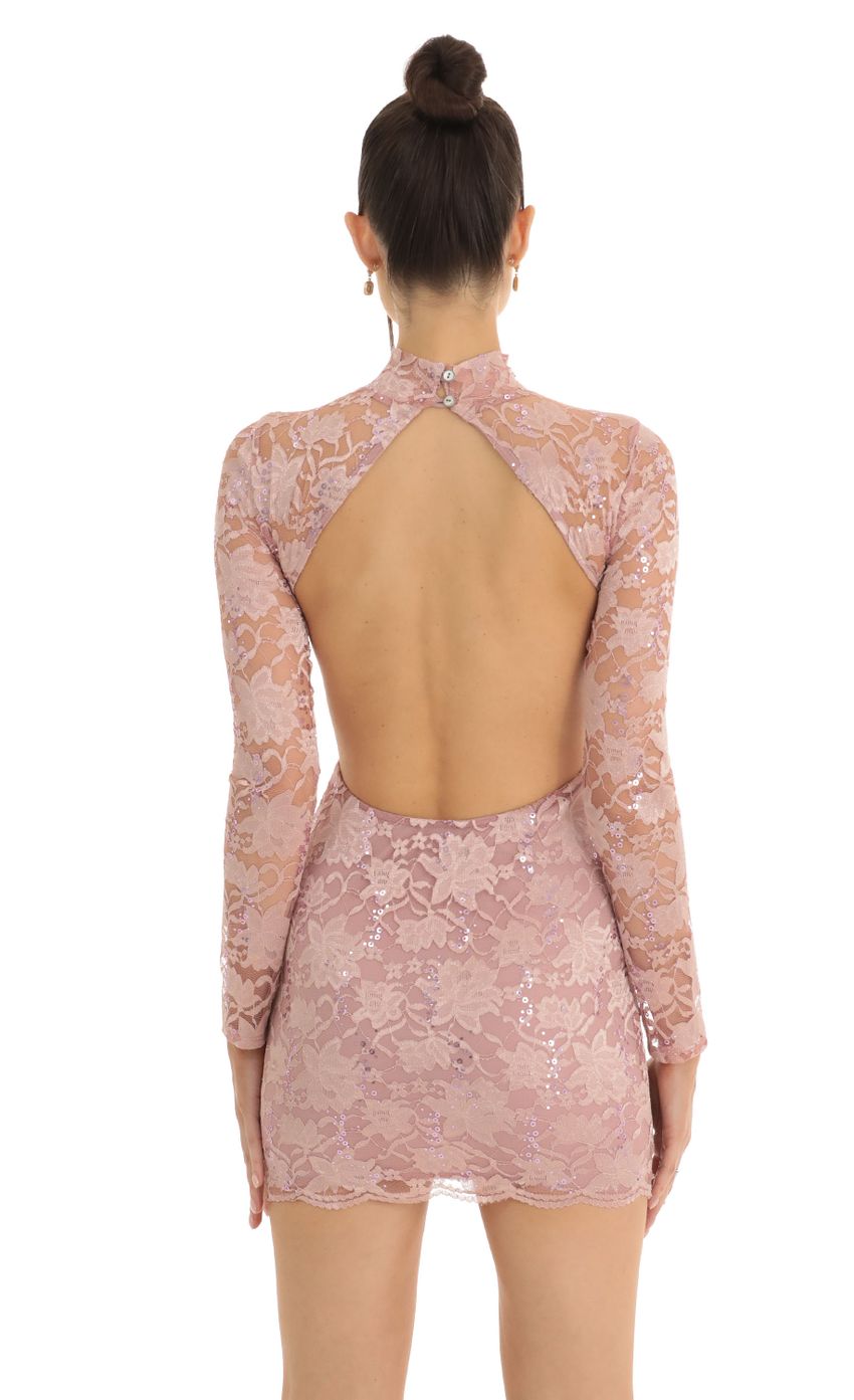 Picture Floral Sequin Open Back Dress in Pink. Source: https://media-img.lucyinthesky.com/data/Jan23/850xAUTO/0b672a1c-c4d2-415d-ae75-8b474a06c4ee.jpg