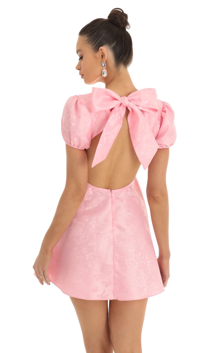 Picture Chandler Floral Jacquard Baby Doll Dress in Pink. Source: https://media-img.lucyinthesky.com/data/Jan23/850xAUTO/16662da3-a1ca-4cd6-9dd7-de37458e2607.jpg