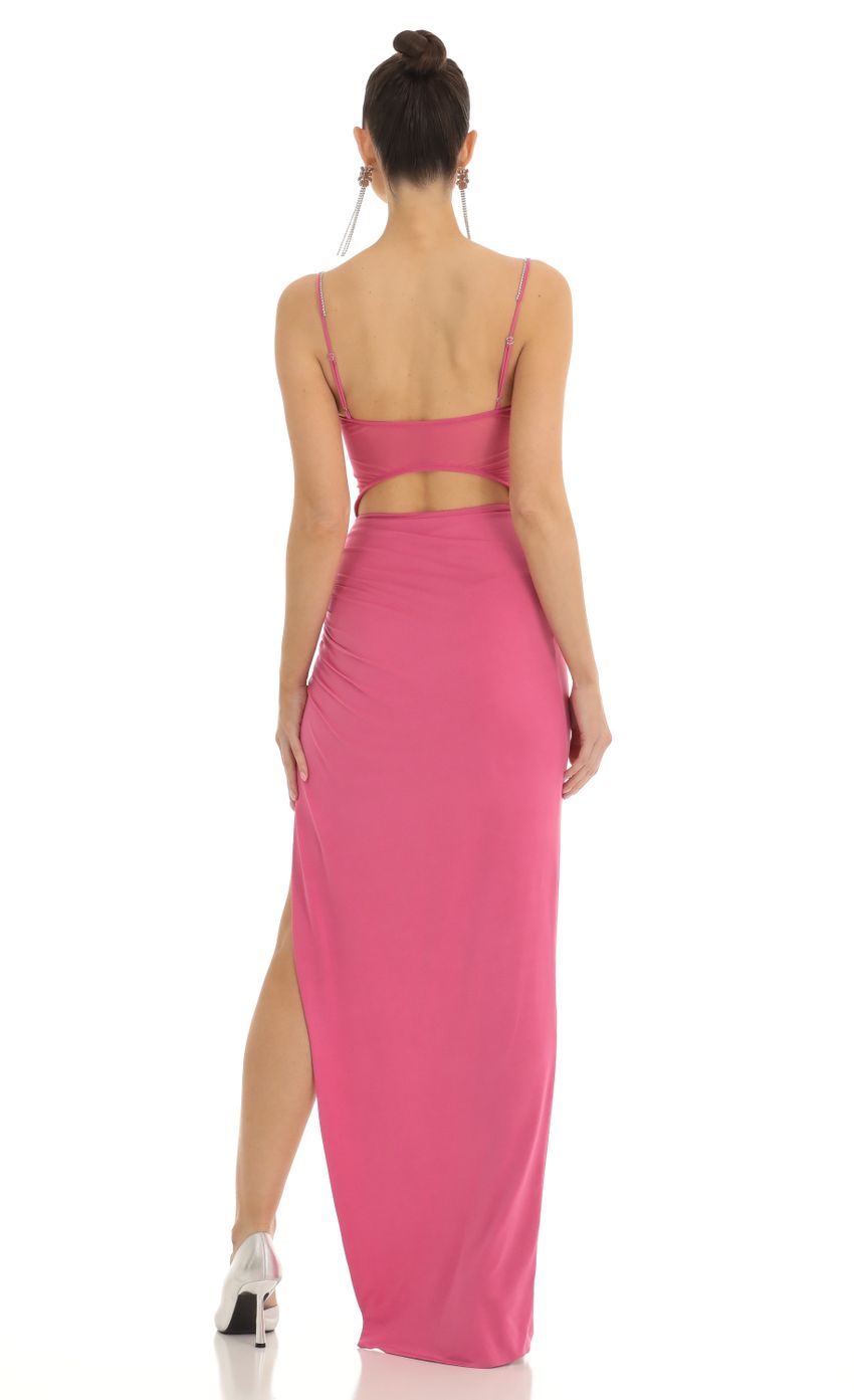 Picture Rhinestone Strap Maxi Dress in Hot Pink. Source: https://media-img.lucyinthesky.com/data/Jan23/850xAUTO/311841ed-8e36-40b4-ba9a-a9f0e92b8883.jpg