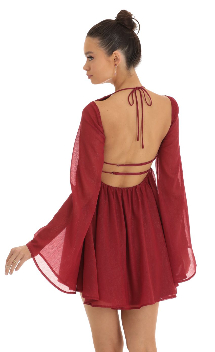 Picture Chiffon Plunge Neck Dress in Red. Source: https://media-img.lucyinthesky.com/data/Jan23/850xAUTO/3d3e9556-8f32-4033-a93c-9f58342c21c5.jpg