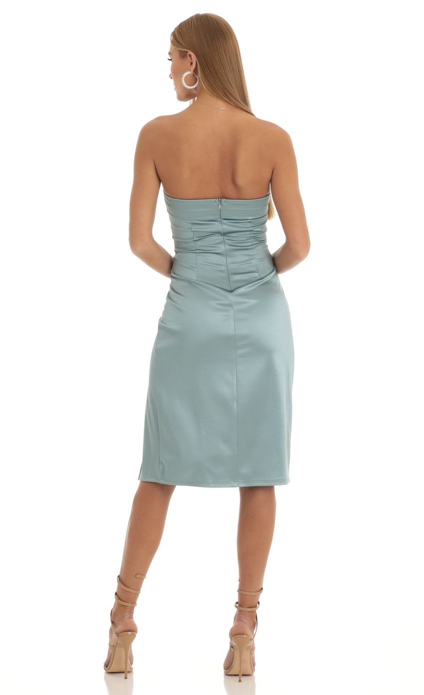Picture Kerrie Satin Strapless Midi Dress in Stone Blue. Source: https://media-img.lucyinthesky.com/data/Jan23/850xAUTO/3fc938ff-2a63-42bf-9d06-a3aa4ee9b659.jpg