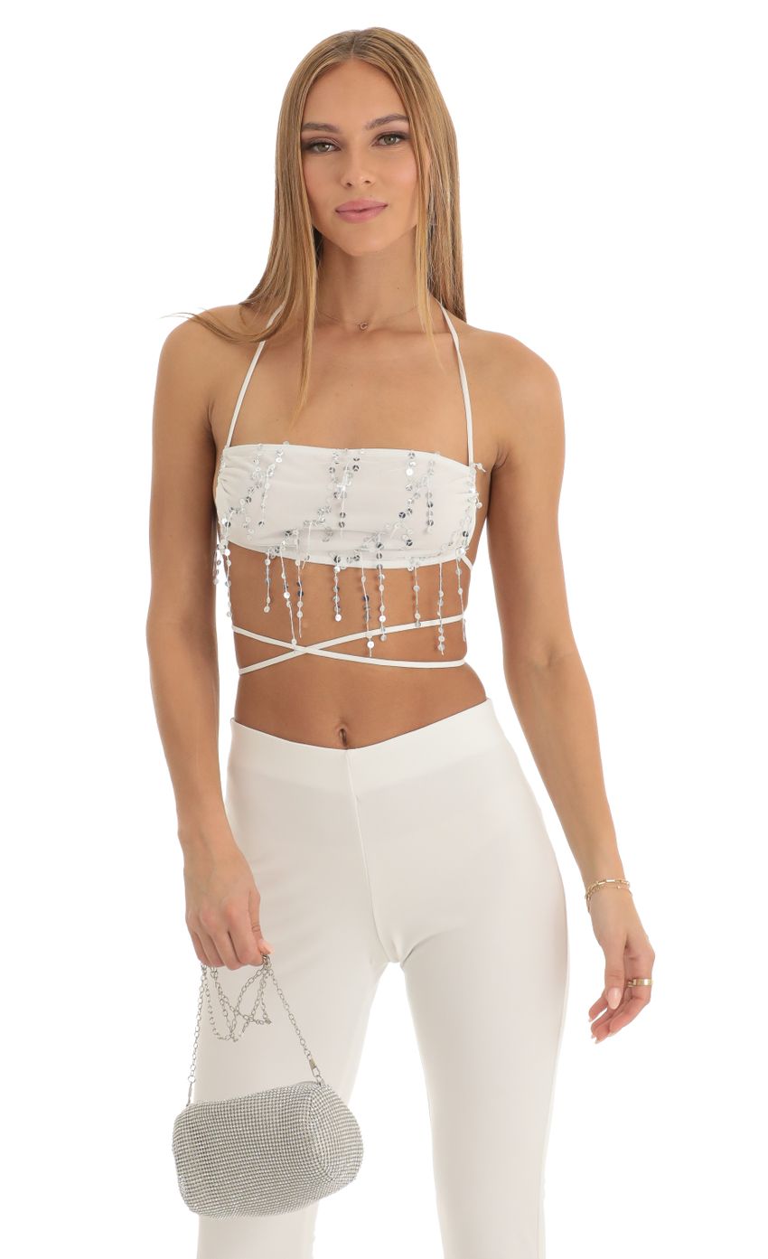 Picture Sequin Two Piece Pant Set in White. Source: https://media-img.lucyinthesky.com/data/Jan23/850xAUTO/678b32f3-436f-4843-97e2-5d6d153aa3e0.jpg