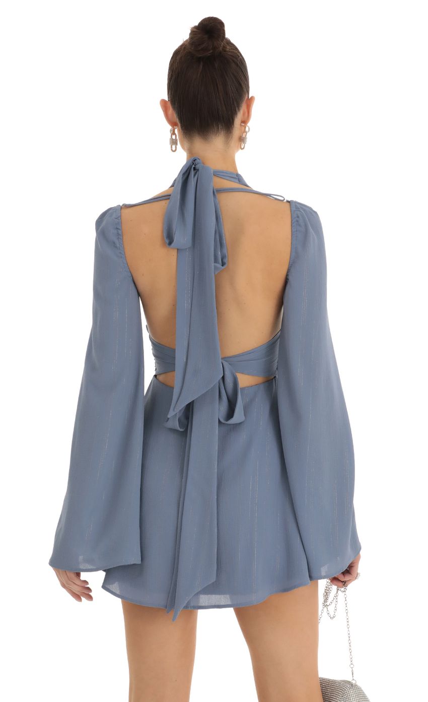 Picture Cold Shoulder Plunge Dress in Stone Blue. Source: https://media-img.lucyinthesky.com/data/Jan23/850xAUTO/6f1e1f16-ecc1-45f4-b77a-9ec19cccaf49.jpg