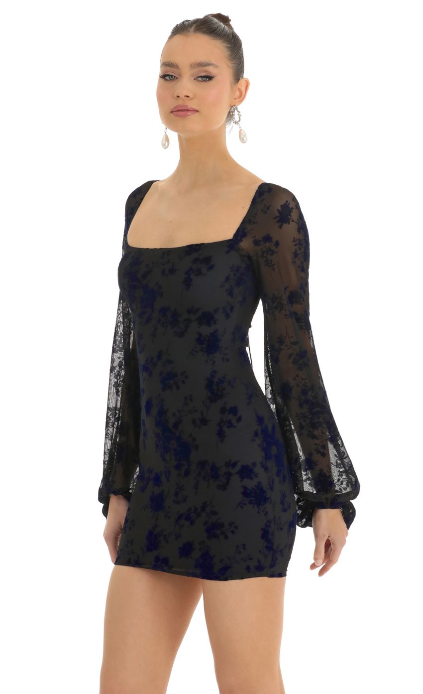 Picture Floral Velvet Long Sleeve Dress in Black. Source: https://media-img.lucyinthesky.com/data/Jan23/850xAUTO/71a1eb82-769f-461b-a7c4-a89d368bafd2.jpg