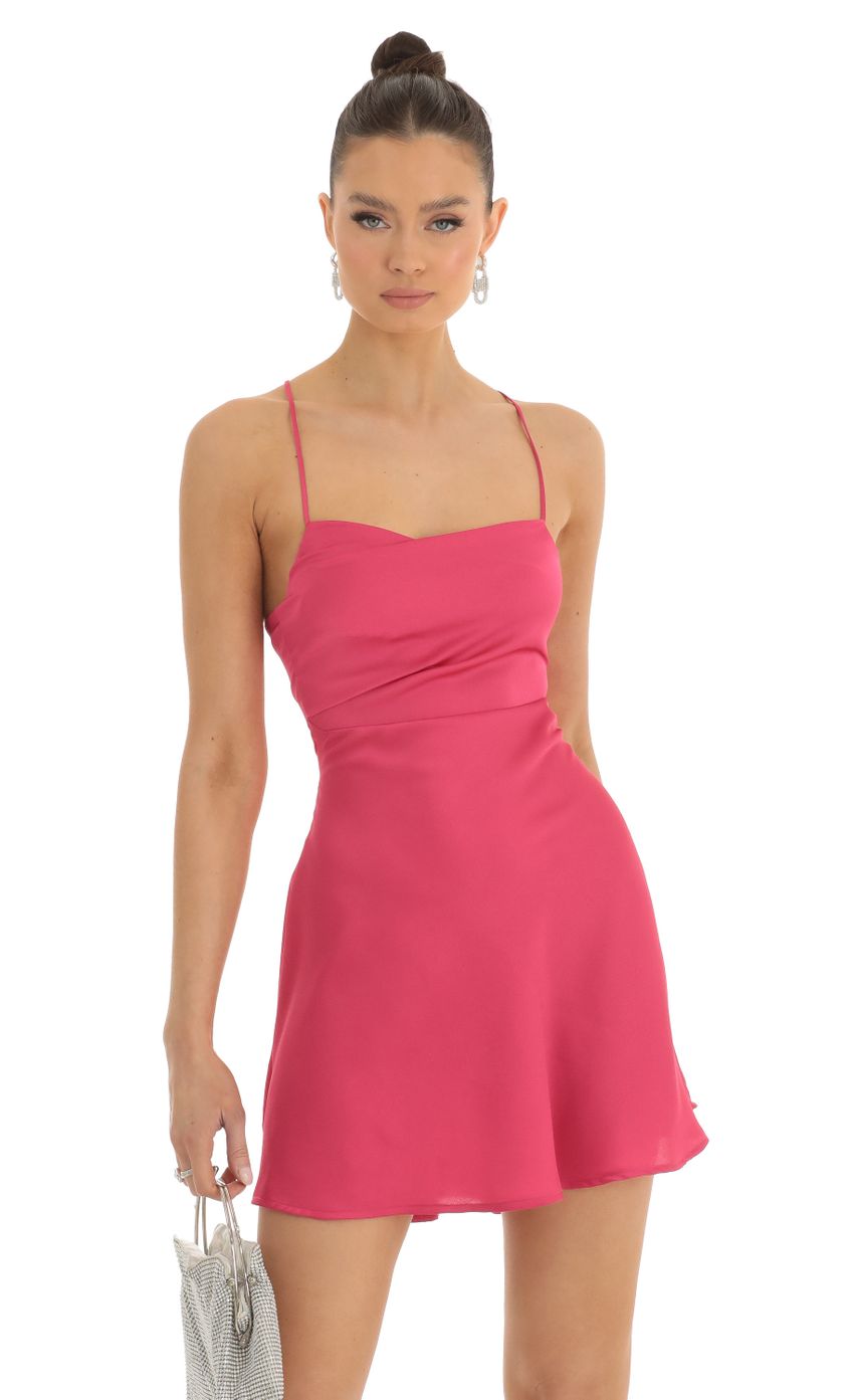 Picture Satin A-Line Dress in Pink. Source: https://media-img.lucyinthesky.com/data/Jan23/850xAUTO/75c1b3b5-592f-452e-9f88-e007501f6038.jpg