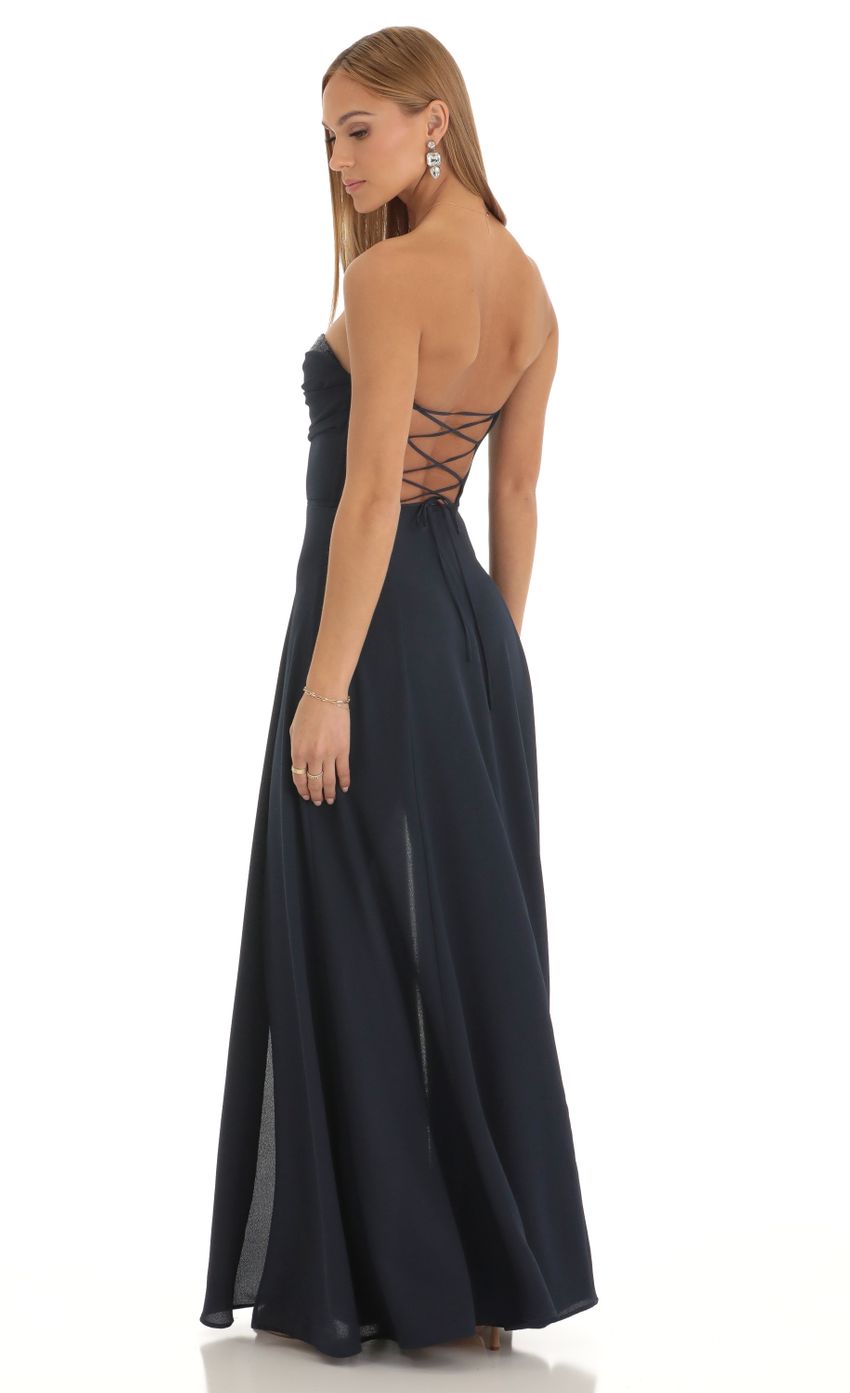 Picture Sequin Bust Crepe Maxi Dress in Dark Blue. Source: https://media-img.lucyinthesky.com/data/Jan23/850xAUTO/7d1b2208-ac36-44fd-9049-68a78bf9edba.jpg