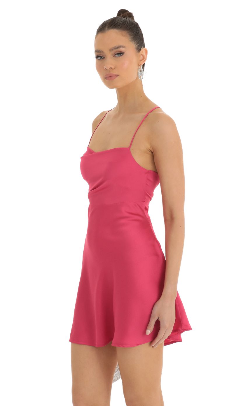 Picture Satin A-Line Dress in Pink. Source: https://media-img.lucyinthesky.com/data/Jan23/850xAUTO/88cf502f-53fc-461f-9410-aaa864fc144a.jpg