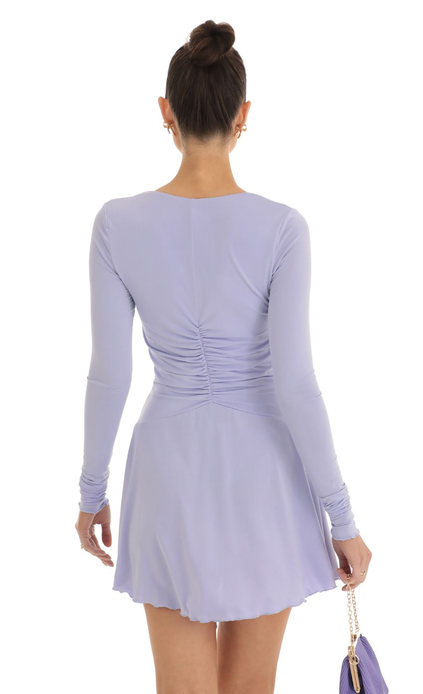 Picture Ruched Sweetheart Neck Dress in Purple. Source: https://media-img.lucyinthesky.com/data/Jan23/850xAUTO/baf52108-e1e3-44ad-8cec-4c943b0d4230.jpg