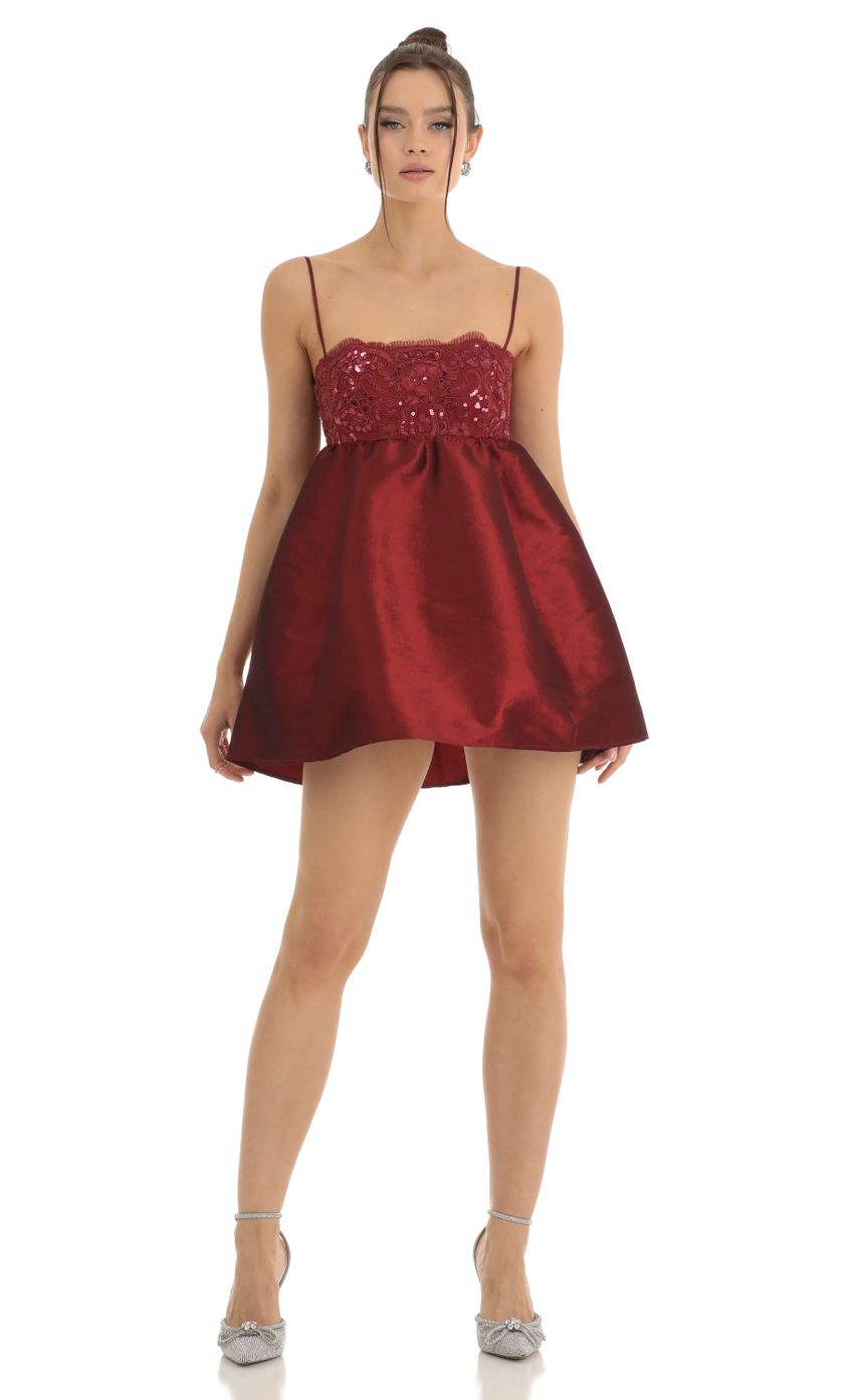 Picture Juno Sequin Embroidered Baby Doll Dress in Red. Source: https://media-img.lucyinthesky.com/data/Jan23/850xAUTO/c7456e19-b4de-4749-92bd-39b713d027bb.jpg