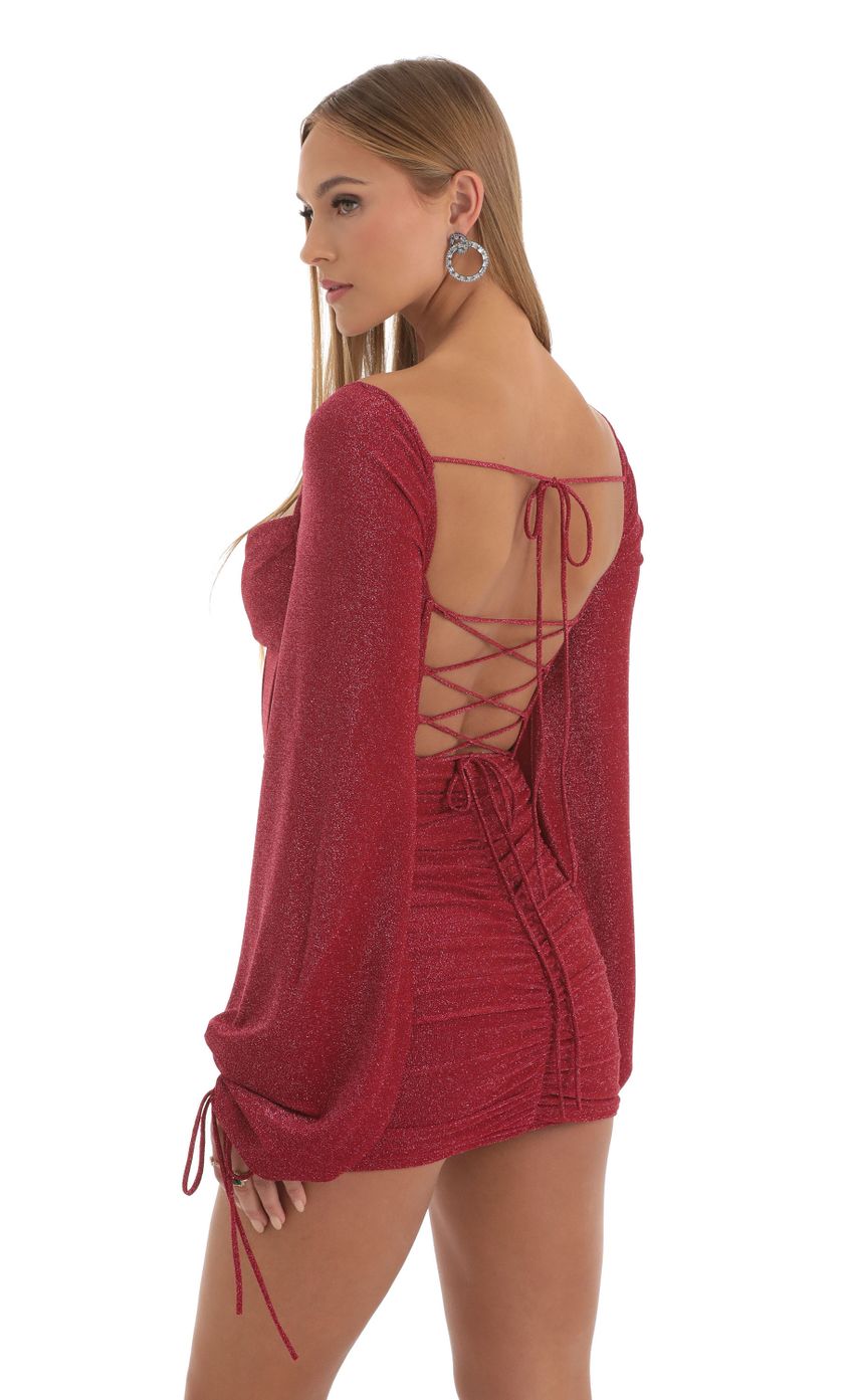Picture Glitter Long Sleeve Corset Dress in Red. Source: https://media-img.lucyinthesky.com/data/Jan23/850xAUTO/d2172034-8361-4cc7-8e2a-0e6c2776c4fa.jpg