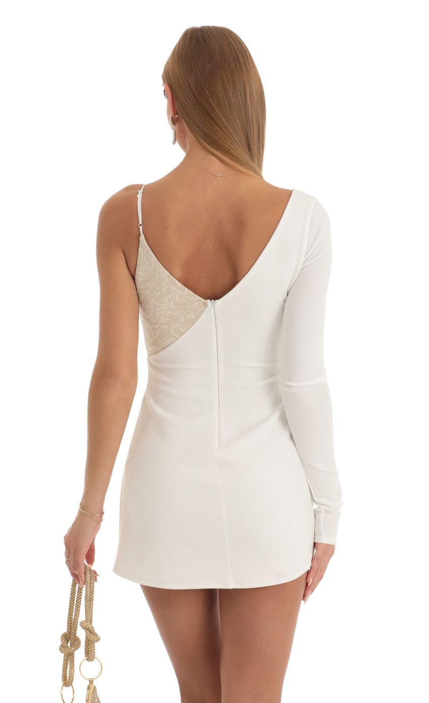 Picture Asymmetrical Crepe Dress in White. Source: https://media-img.lucyinthesky.com/data/Jan23/850xAUTO/e7108482-cd97-4ca2-9062-bf52d3d45d15.jpg