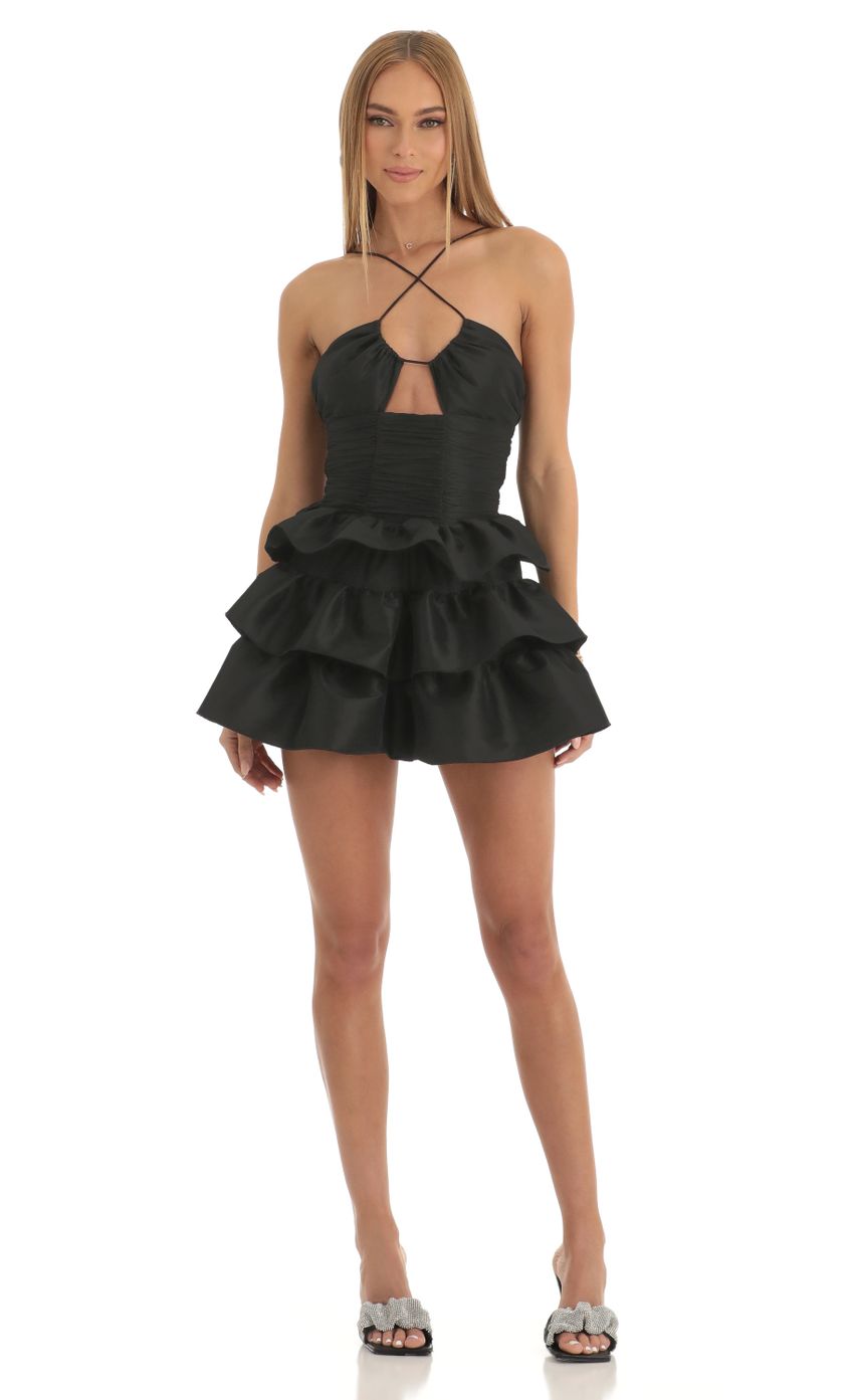 Picture Ruffle Skirt Dress in Black. Source: https://media-img.lucyinthesky.com/data/Jan23/850xAUTO/eb092d02-fc4c-41b8-8759-49d14dc0bbea.jpg