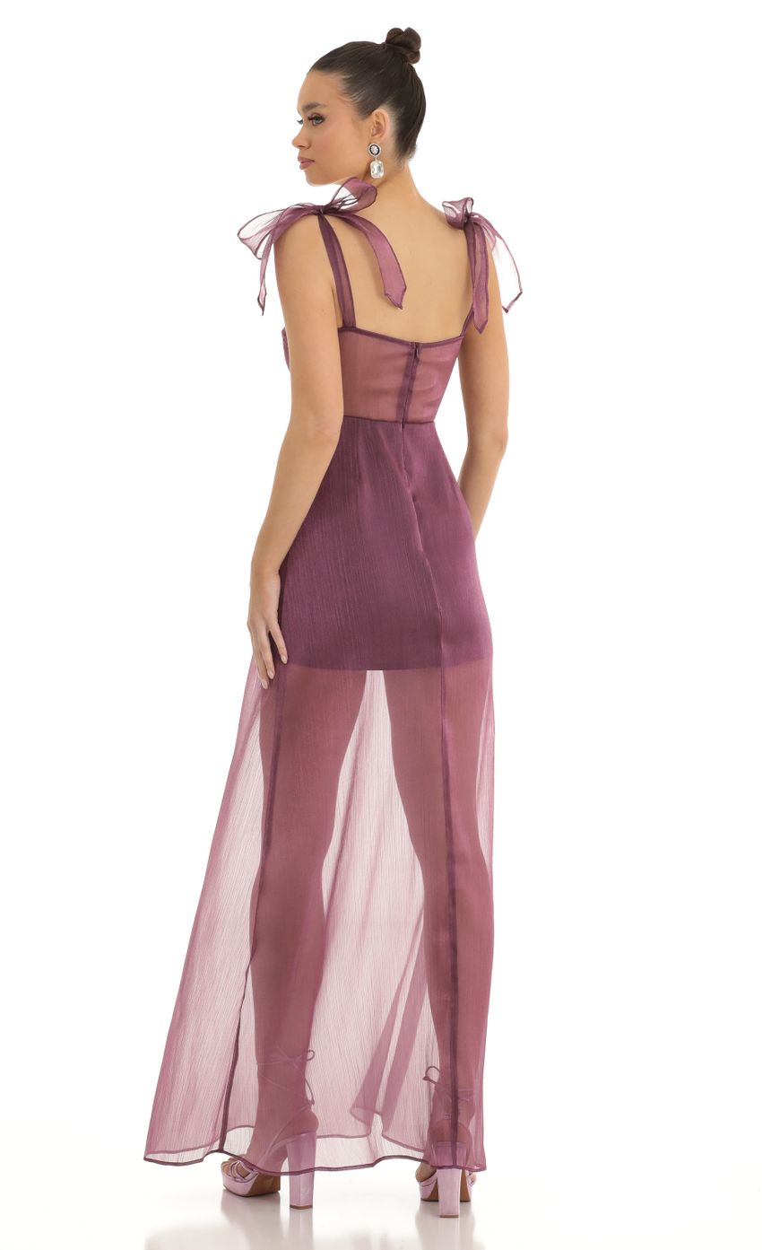 Picture Shoulder Bow A-Line Illusion Maxi Dress in Purple. Source: https://media-img.lucyinthesky.com/data/Jan23/850xAUTO/f2b9ce8d-6d9b-4df5-8d07-0c5bd022e5fe.jpg