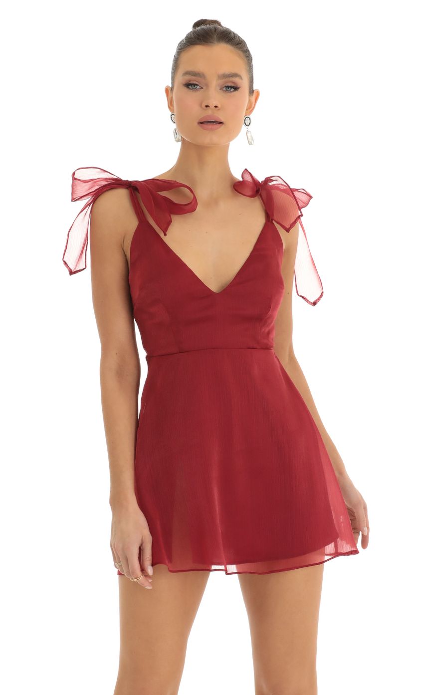 Picture Shiny A-Line Dress in Red. Source: https://media-img.lucyinthesky.com/data/Jan23/850xAUTO/fb03e1ee-d5ea-4c33-8329-e5309d72fa8e.jpg