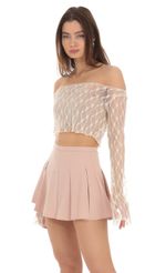 Picture Pleated Skort in Dusty Rose. Source: https://media-img.lucyinthesky.com/data/Jan24/150xAUTO/72516e1e-0dc7-4639-97db-372139b5a58b.jpg