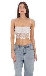 Picture Sequin Lace Crop Top in White. Source: https://media-img.lucyinthesky.com/data/Jan24/150xAUTO/7ec37027-1afd-4062-8882-ef86a9a5f8e5.jpg