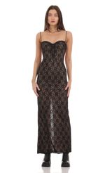 Picture Lace Bodycon Maxi Dress in Black. Source: https://media-img.lucyinthesky.com/data/Jan24/150xAUTO/c63fb1f3-c88c-4de7-9adc-47f8f6334400.jpg