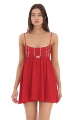 Picture Floral Babydoll Dress in Red. Source: https://media-img.lucyinthesky.com/data/Jan24/150xAUTO/e34bc183-4aac-4d75-b625-67430c8f1ac4.jpg