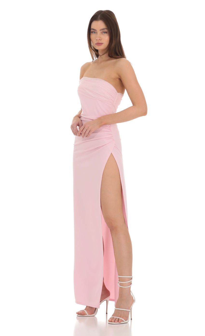 Picture Off Shoulder Tulle Sleeve Maxi Dress in Pink. Source: https://media-img.lucyinthesky.com/data/Jan24/850xAUTO/62e1be00-7382-43cf-ada2-aa1e151e6c9b.jpg