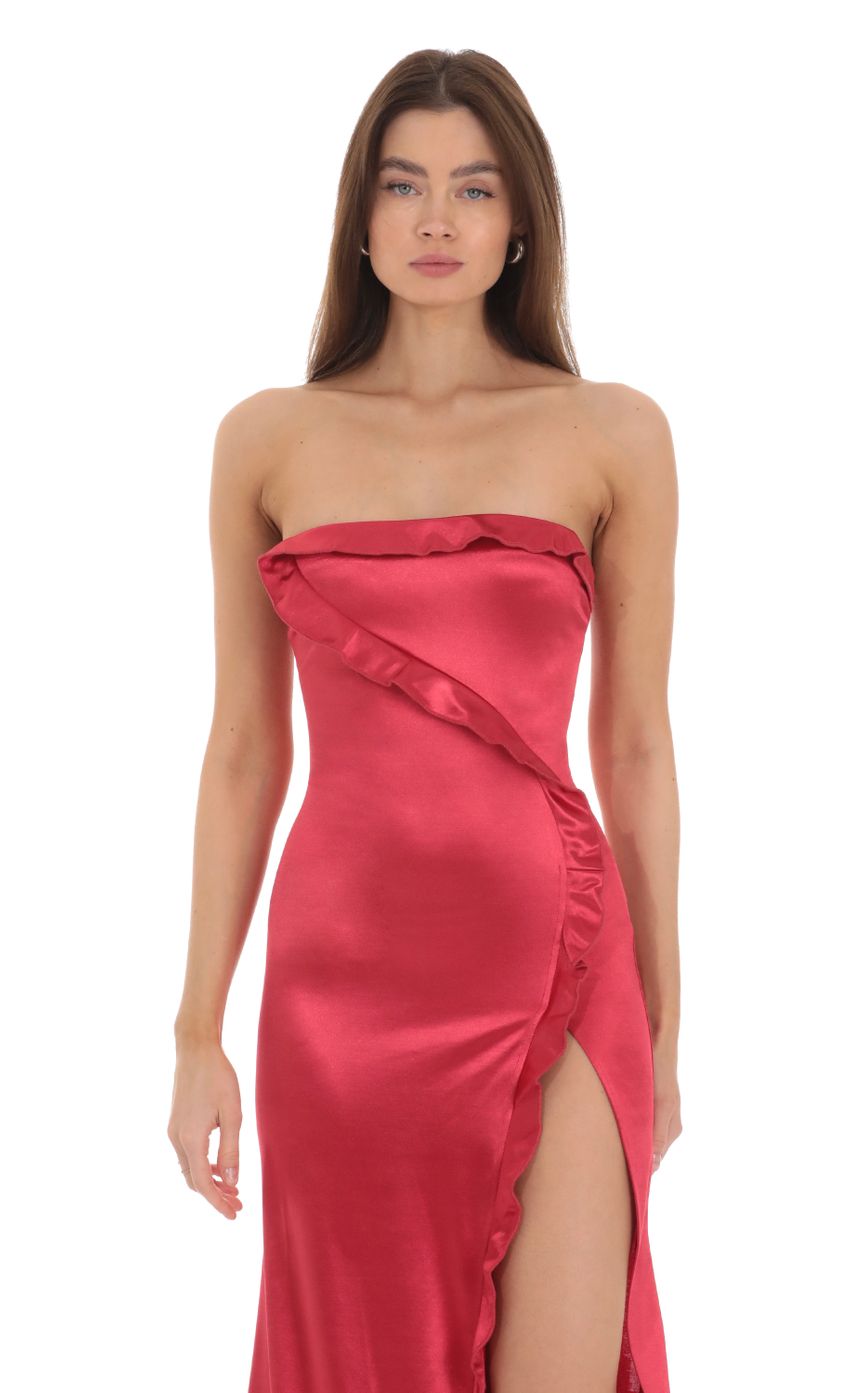 Picture Annabel Satin Strapless Maxi Dress in Red. Source: https://media-img.lucyinthesky.com/data/Jan24/850xAUTO/7534b5c2-3591-42eb-80aa-c315da361945.jpg