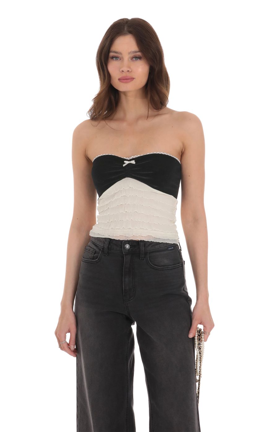 Velvet Ruffle Top main image 1