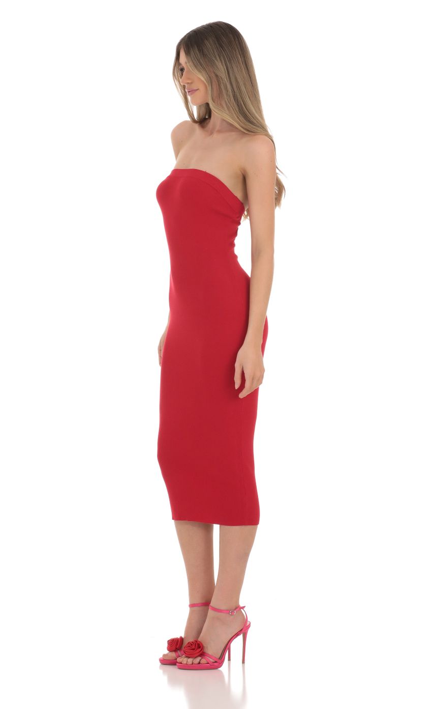 Picture Strapless Ribbed Bodycon Midi Dress in Red. Source: https://media-img.lucyinthesky.com/data/Jan24/850xAUTO/9e05c3bb-ab28-4ca9-a862-c25c8b3951d9.jpg