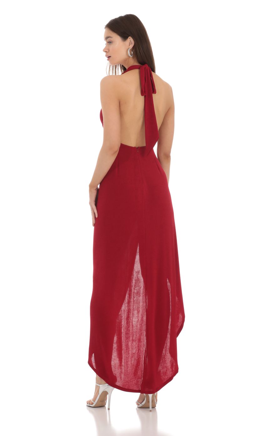 Picture Cowl Neck Halter Maxi Dress in Red. Source: https://media-img.lucyinthesky.com/data/Jan24/850xAUTO/9f363010-5449-4aa7-a87f-44ca984d31c8.jpg