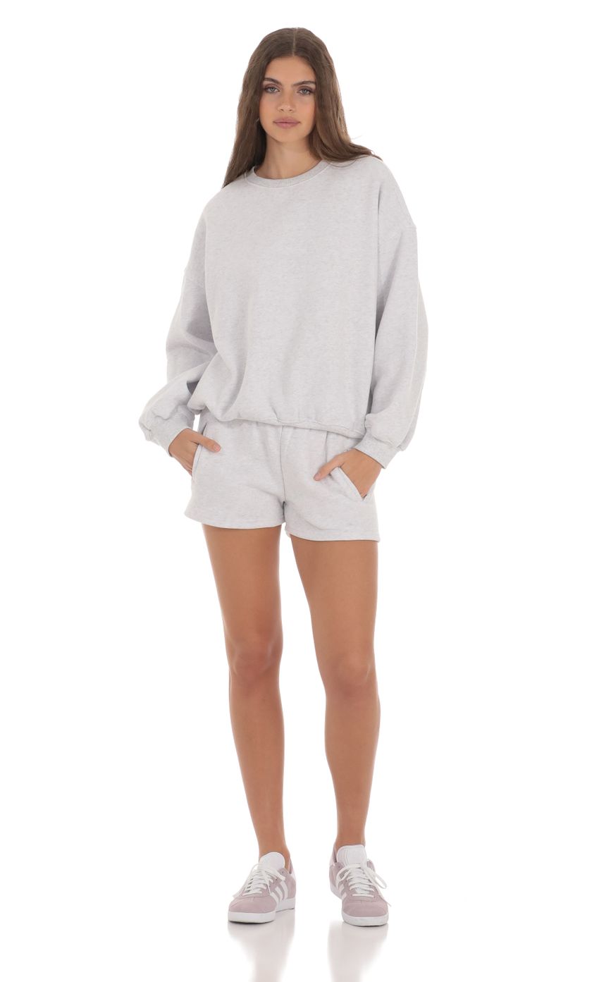 Picture Fleece Sweat Shorts in Light Grey. Source: https://media-img.lucyinthesky.com/data/Jan24/850xAUTO/ac79c4da-60ba-45d8-b9fb-833b6624a35f.jpg
