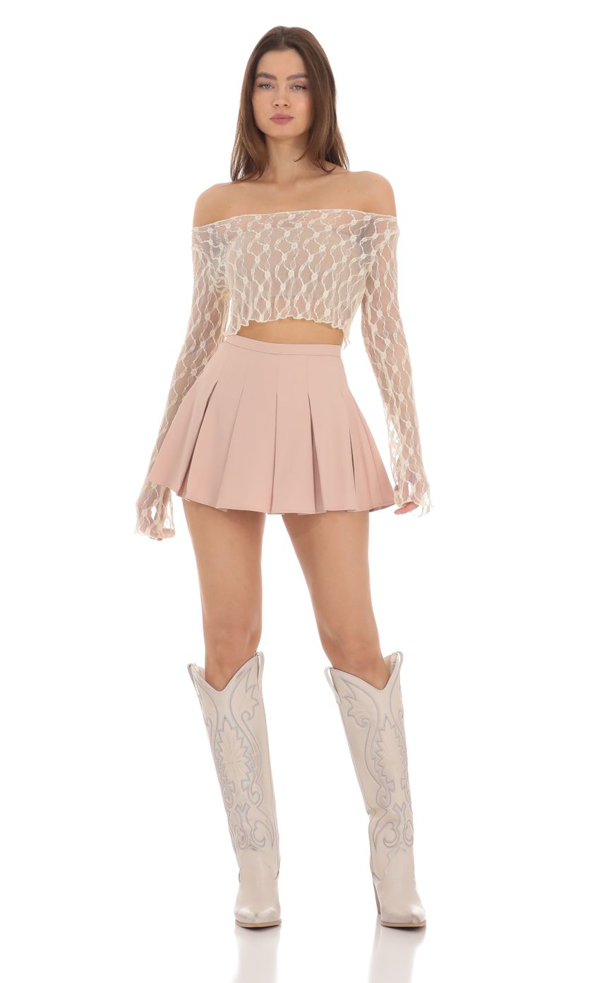 Picture Pleated Skort in Dusty Rose. Source: https://media-img.lucyinthesky.com/data/Jan24/850xAUTO/b9ad06f3-9e5f-4a97-813f-96a4e8bd41fa.jpg