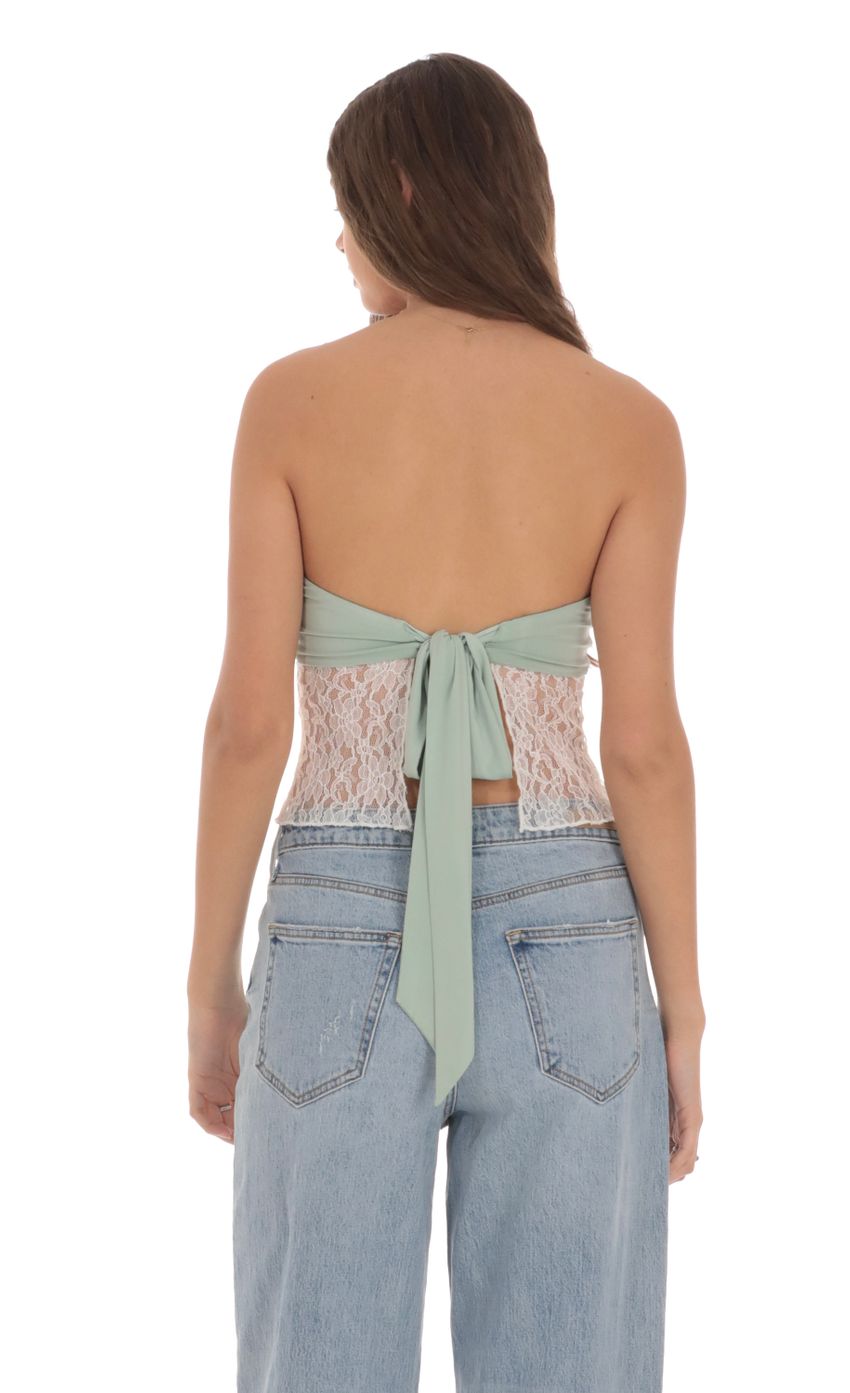 Picture Strapless Lace Top in Sage. Source: https://media-img.lucyinthesky.com/data/Jan24/850xAUTO/c6a4912d-016f-4df7-a8d6-c7093a1402f5.jpg
