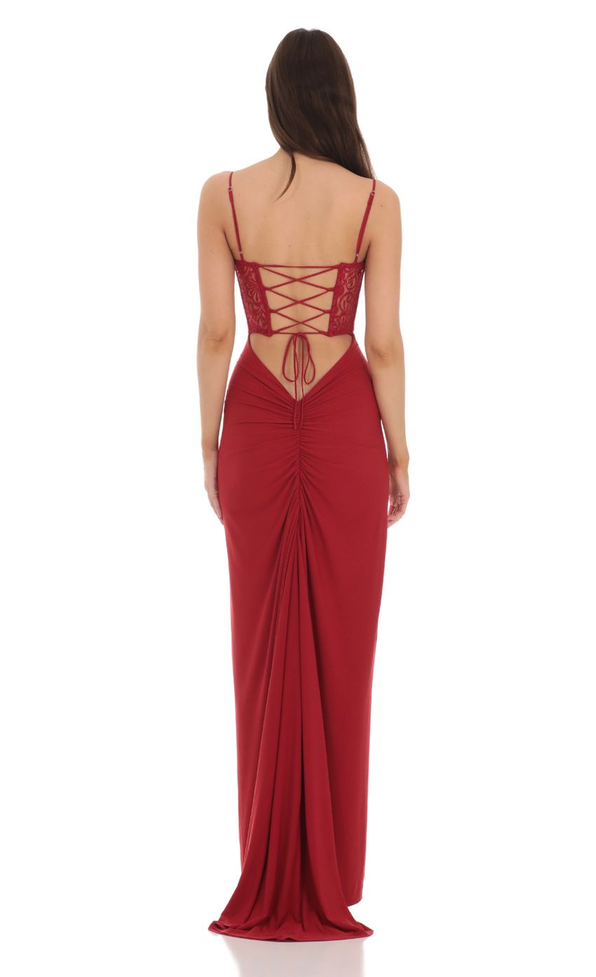 Picture Sequin Lace Cutout Maxi Dress in Red. Source: https://media-img.lucyinthesky.com/data/Jan24/850xAUTO/cfd2d2e2-beb6-43dd-8ea3-e10b9270d245.jpg