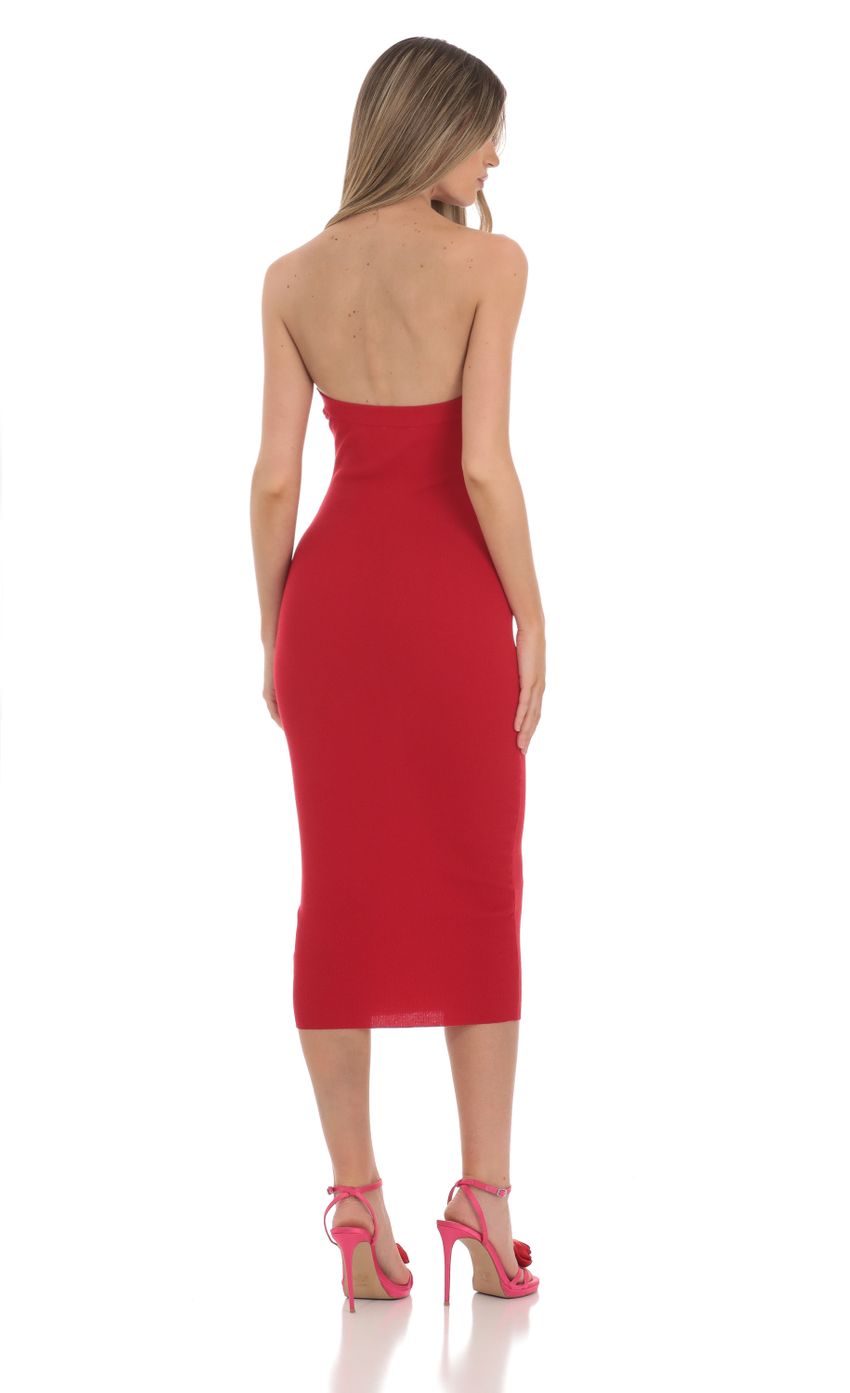 Picture Strapless Ribbed Bodycon Midi Dress in Red. Source: https://media-img.lucyinthesky.com/data/Jan24/850xAUTO/da4af8a9-5329-4bc7-8f64-f8846138101c.jpg