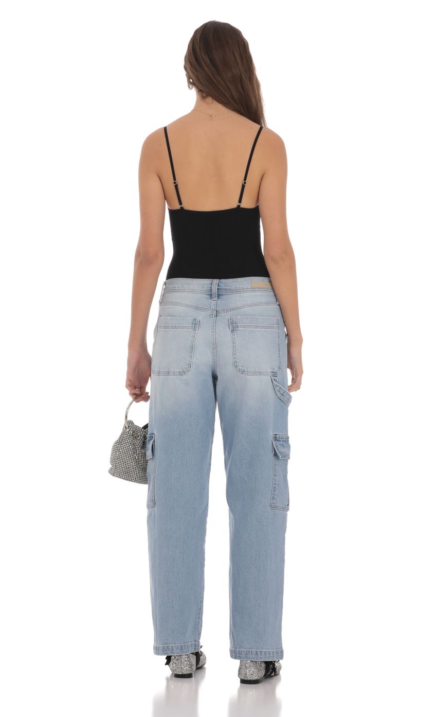 Picture Cargo Wide Leg Jeans in Faded Denim. Source: https://media-img.lucyinthesky.com/data/Jan24/850xAUTO/e2a7280c-1fe4-4771-b476-b3567c7eb588.jpg