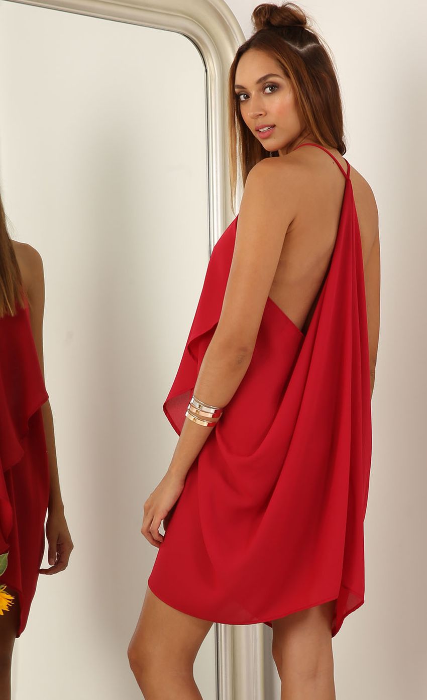 Picture Draped Halter Dress In Scarlet. Source: https://media-img.lucyinthesky.com/data/Jul15_1/850xAUTO/0Y5A0297.JPG
