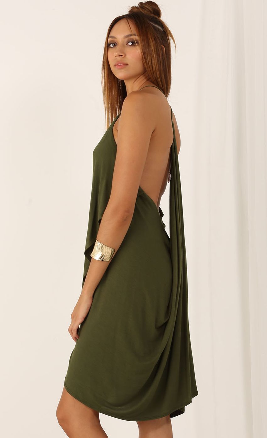 Picture Draped Halter Dress In Olive. Source: https://media-img.lucyinthesky.com/data/Jul15_2/850xAUTO/0Y5A9686.JPG